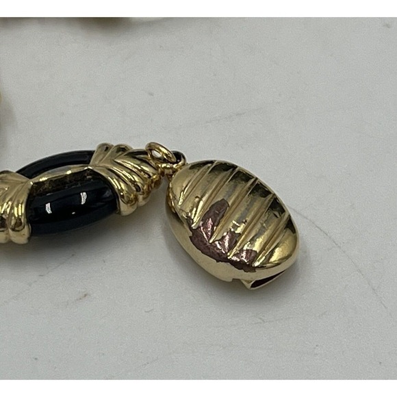 Swarovski Signed Vintage Swan Gold Tone Jet Black and Clear Lucite Bracelet - Picture 14 of 15